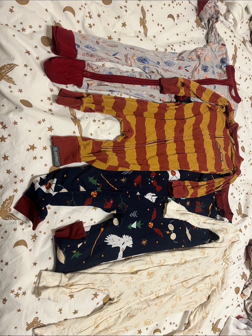 Baby Harry Potter One-Piece Pajamas Set of 3. (One 0-3, two 12 month)